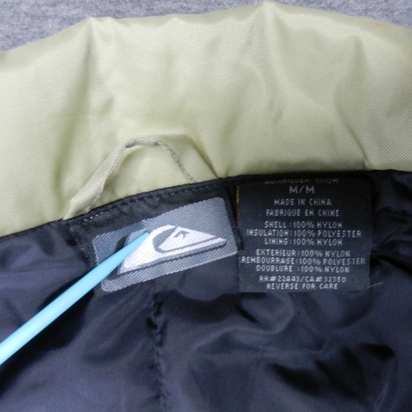 Quicksilver Jacket Mens Size Medium Insulated Nylon Bomber Collared Mock Neck - Picture 6 of 12